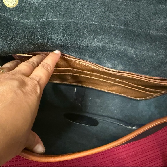 Black and Tan Leather Crossbody Messenger by Dooney and Bourke - Picture 4 of 5